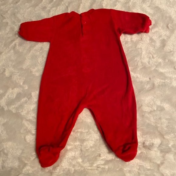 Baby Christmas Red Fleece Santa Sleeper Size 3 MTHS - Picture 5 of 6